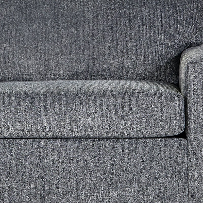 Pemberly Row Modern Polyester Fabric Cuddle Chair in Ash Gray