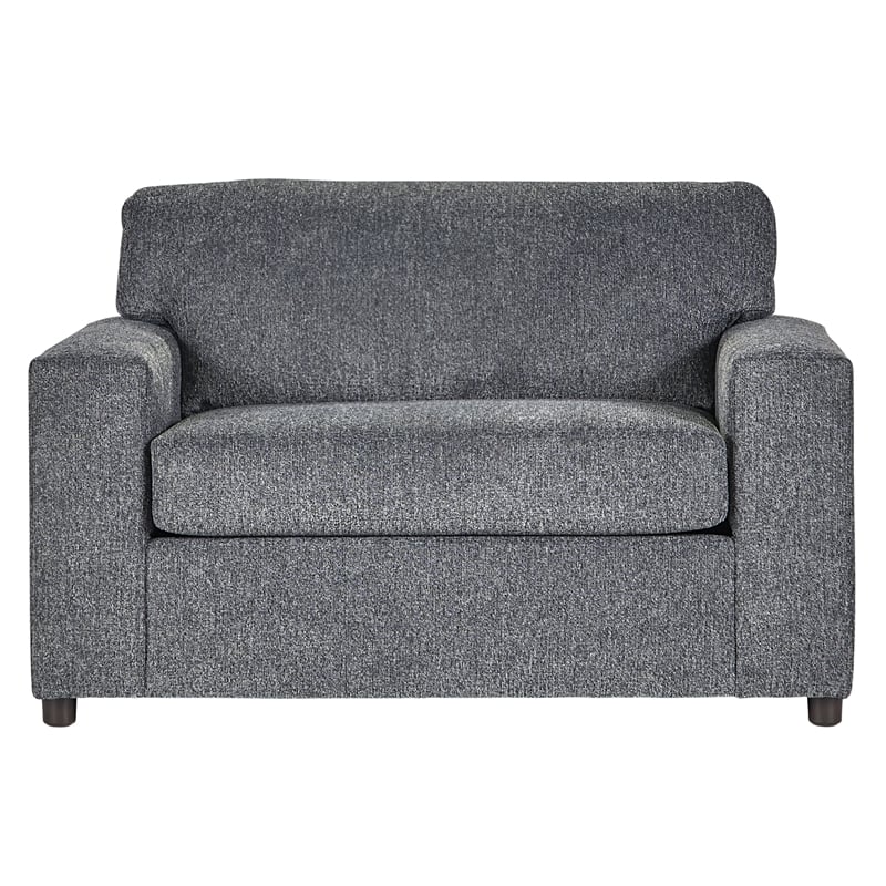Pemberly Row Modern Polyester Fabric Cuddle Chair in Ash Gray