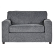 Pemberly Row Modern Polyester Fabric Cuddle Chair in Ash Gray