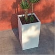 Pemberly Row Fiberstone and MGO Clay Tall Square Planter White 31