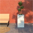 Pemberly Row Fiberstone and MGO Clay Tall Square Planter White 31