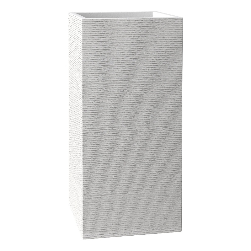 Pemberly Row Fiberstone and MGO Clay Tall Square Planter White 31