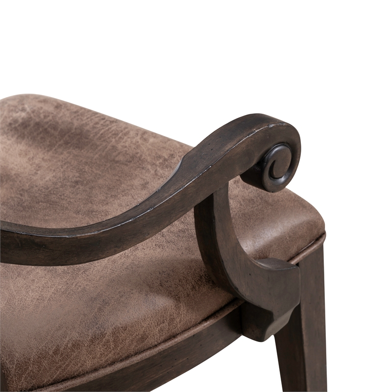 Pemberly Row Upholstered Ladder Back Arm Chair (RTA) - Set of 2