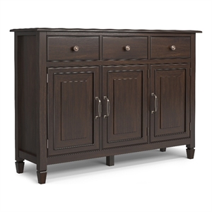 Pemberly Row Solid Wood 51&quot Wide Traditional Storage Cabinet in Chestnut Brown