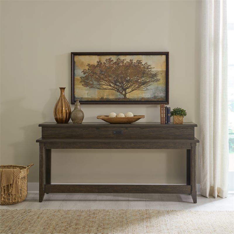 Pemberly Row Modern / Contemporary Console Bar Table in Brown