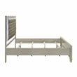 Pemberly Row Contemporary Solid Wood Queen Bed in Platinum Silver