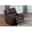 Pemberly Row Modern Leather Upholstered Glider Recliner in Brown