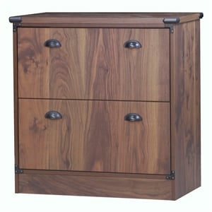 Pemberly Row Engineered Wood Contemporary Lateral Filing Cabinet in Dark Walnut