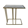Pemberly Row Contemporary End Table - White Marble - Industrial