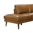 Pemberly Row Genuine Leather L-Shaped Pillow Back Left-Facing Sectional - Tan