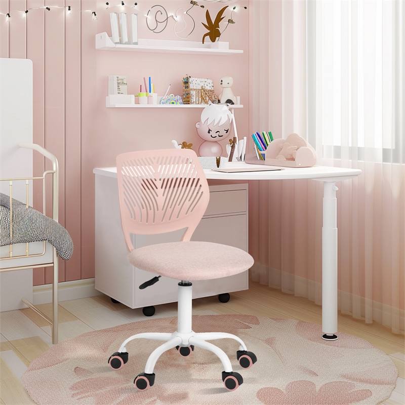 Pemberly Row Modern / Contemporary Teen Fabric Task Chair - Pink