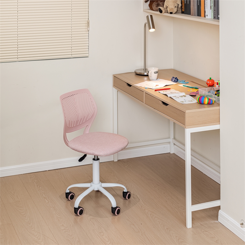 Pemberly Row Modern / Contemporary Teen Fabric Task Chair - Pink