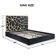 Pemberly Row King Velvet Bed with Gold Metal Frame in Black Color