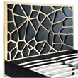 Pemberly Row King Velvet Bed with Gold Metal Frame in Black Color