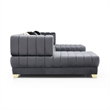 Pemberly Row Gray Velvet U-Shaped Double Chaise Sectional Sofa