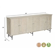 Pemberly Row 6-door Geometric Pattern Solid Wood Sideboard in White
