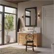 Pemberly Row Modern Victorian Vanity Stool with Back - Bronze