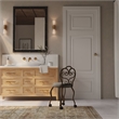 Pemberly Row Modern Victorian Vanity Stool with Back - Bronze
