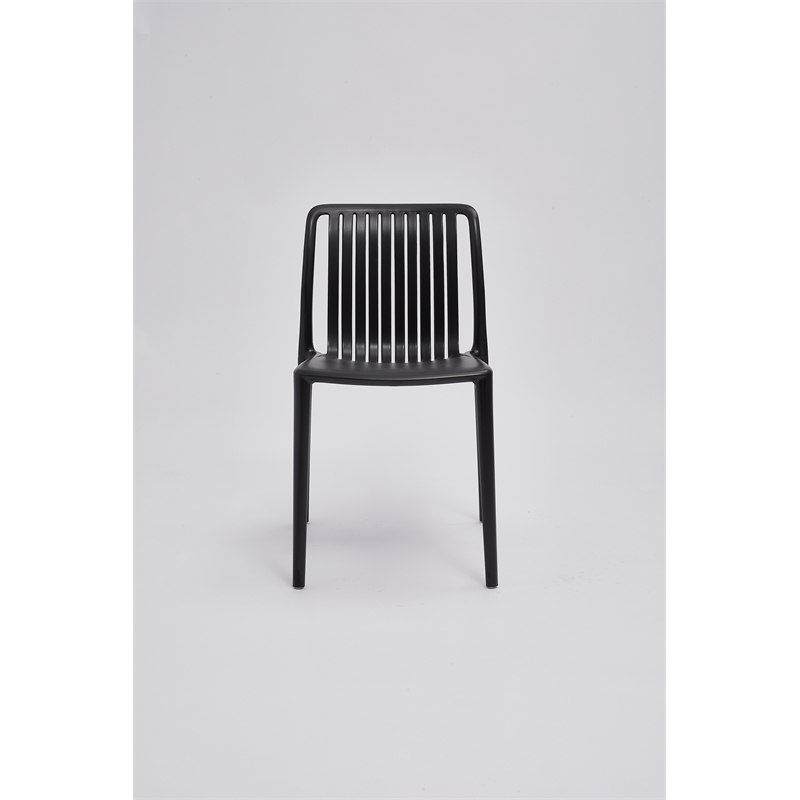 Pemberly Row Set of 4 Black Stackable Polypropylene Side Chair