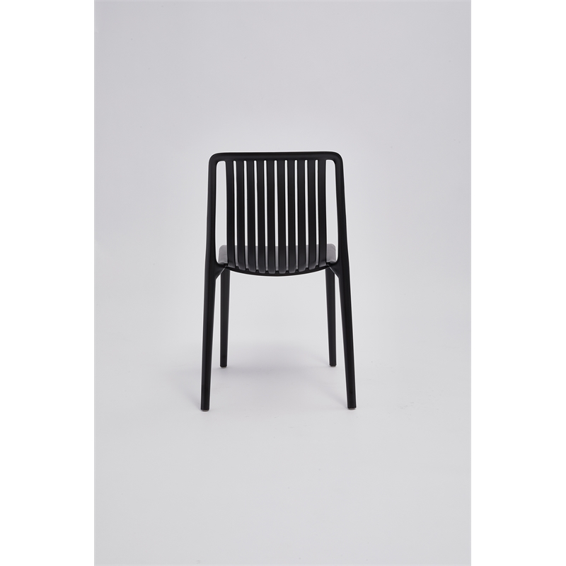 Pemberly Row Set of 4 Black Stackable Polypropylene Side Chair
