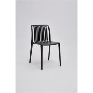 Pemberly Row Set of 4 Black Stackable Polypropylene Side Chair
