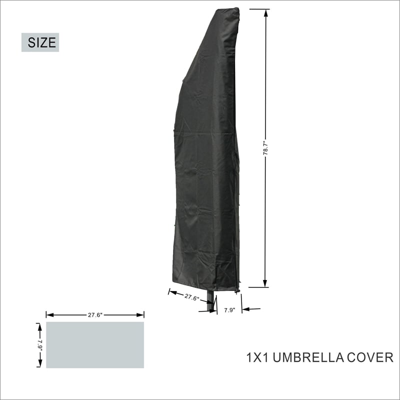 Pemberly Row 9-11' Ft Hanging Offset Umbrella Black Cover for Protective Storage