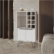 Pemberly Row Bar Cabinet in melamine with wine storage White