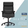 Pemberly Row Classic Big & Tall Executive Office Chair Bonded Leather Black