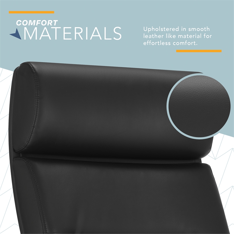 Pemberly Row Classic Big & Tall Executive Office Chair Bonded Leather Black