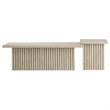 Pemberly Row Contemporary Coffee Tables Set of 2 in Travertine