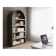 Pemberly Row Modern / Contemporary Arched Solid Wood Bookcase in Black