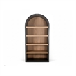 Pemberly Row Modern / Contemporary Arched Solid Wood Bookcase in Black