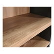 Pemberly Row Modern / Contemporary Arched Solid Wood Bookcase in Black
