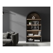 Pemberly Row Modern / Contemporary Arched Solid Wood Bookcase in Black