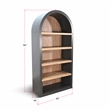 Pemberly Row Modern / Contemporary Arched Solid Wood Bookcase in Black