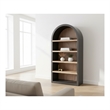Pemberly Row Modern / Contemporary Arched Solid Wood Bookcase in Black