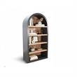 Pemberly Row Modern / Contemporary Arched Solid Wood Bookcase in Black