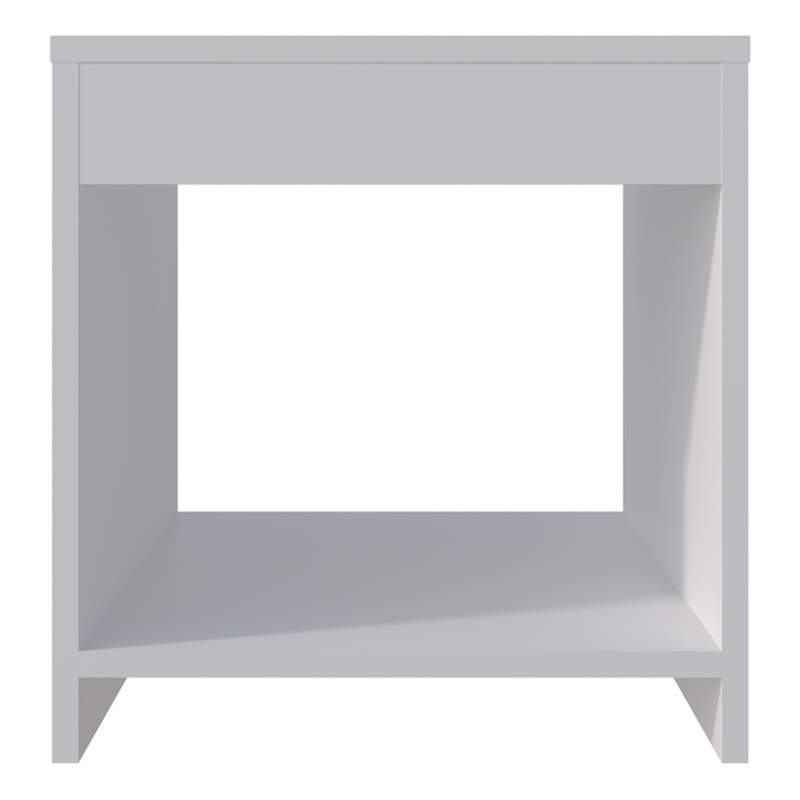 Pemberly Row Contemporary Nightstand with Open Storage White