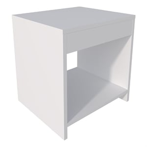 Pemberly Row Contemporary Nightstand with Open Storage White