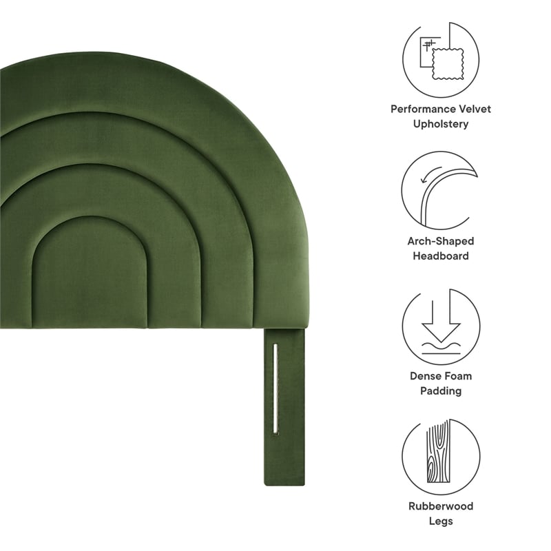 Pemberly Row Modern / Contemporary Twin Headboard in Moss Green