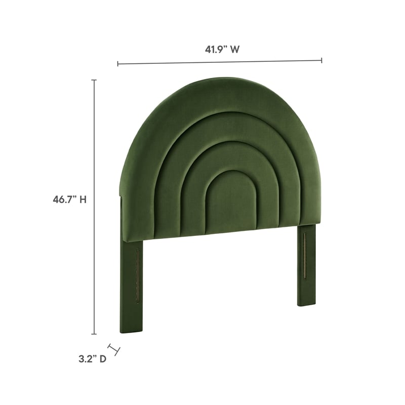 Pemberly Row Modern / Contemporary Twin Headboard in Moss Green