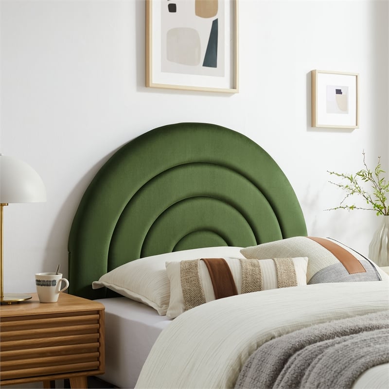 Pemberly Row Modern / Contemporary Twin Headboard in Moss Green