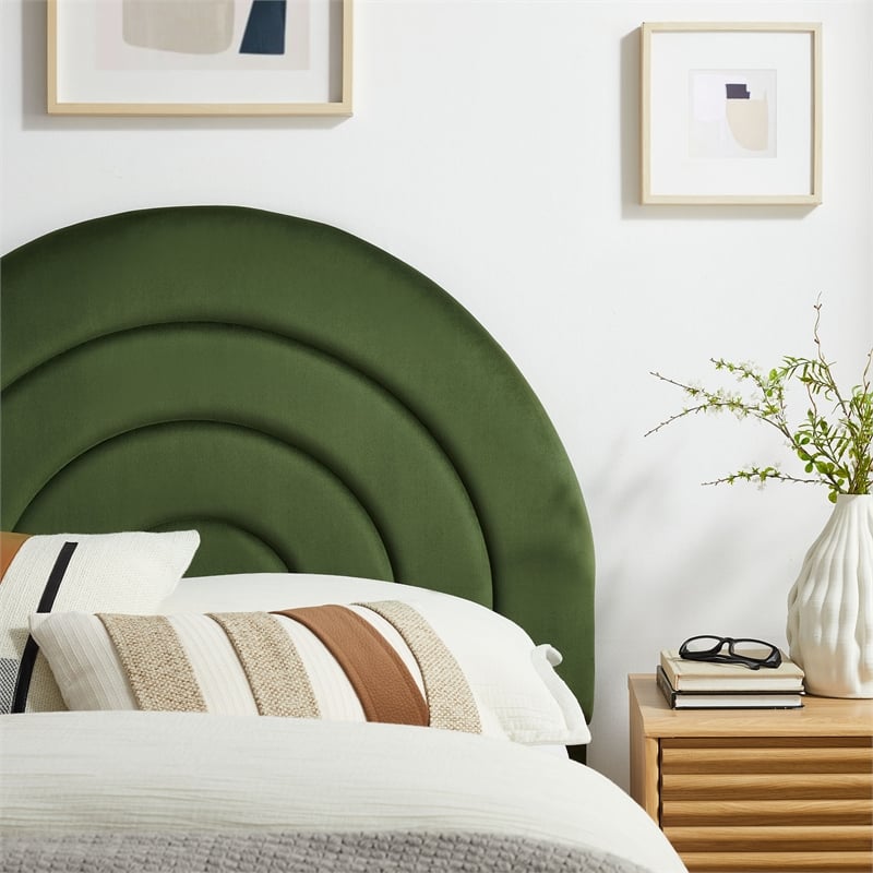 Pemberly Row Modern / Contemporary Twin Headboard in Moss Green
