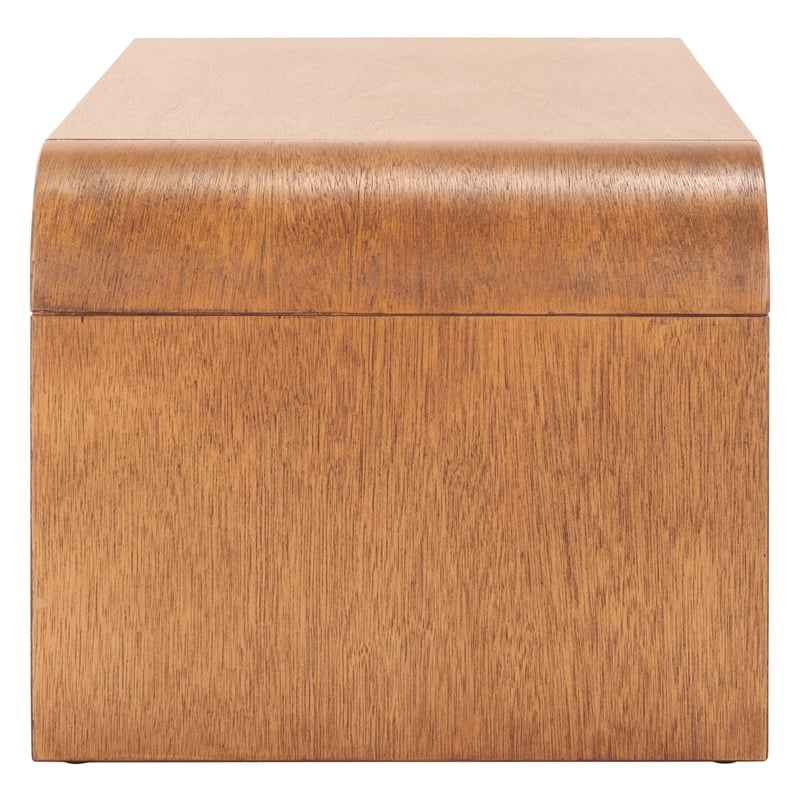 Pemberly Row Contemporary Wood 1 Shelf Coffee Table in Natural