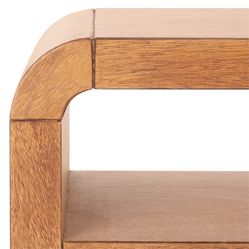 Pemberly Row Contemporary Wood 1 Shelf Coffee Table in Natural