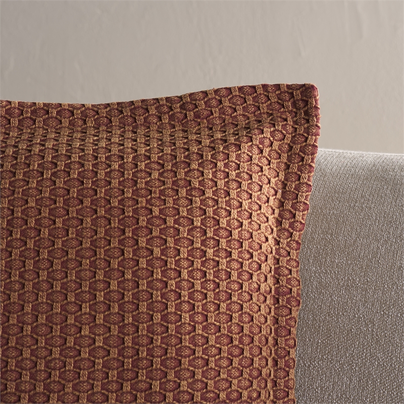 Pemberly Row Modern / Contemporary Cotton Pillow in Rust Finish