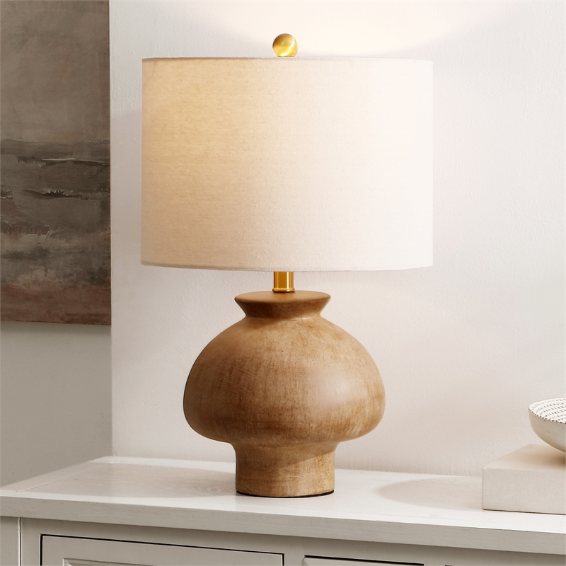 Pemberly Row Modern / Contemporary Ceramic Table Lamp in Light Brown