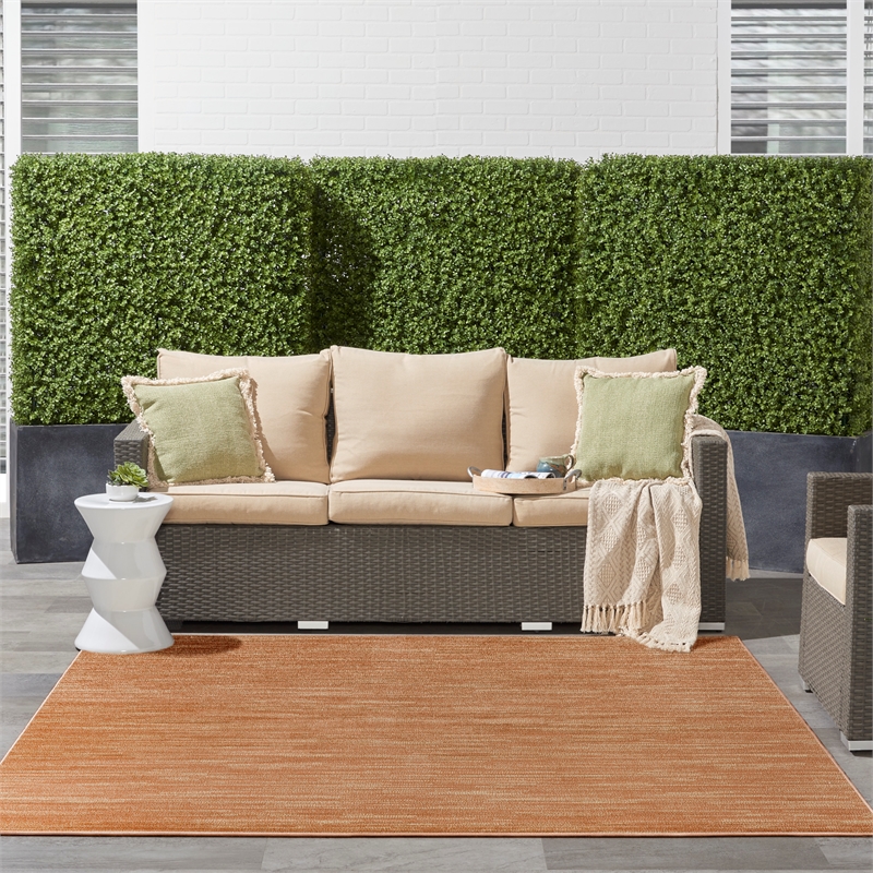 Pemberly Row Modern / Contemporary 7' x Square Rust Fabric Area Rug