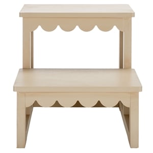 Pemberly Row Contemporary Wood 2 Stair Step Stool in Natural