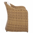 Pemberly Row Wood and Aluminum Wicker Outdoor Dining Chair in Natural/White
